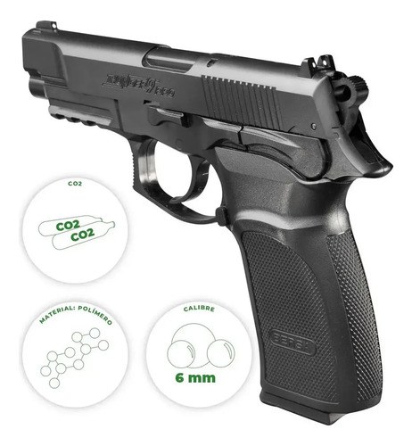 Pistola Asg Co2 Airsoft Bersa Thunder Pro 6mm Balines Negro 6 Mm - 2