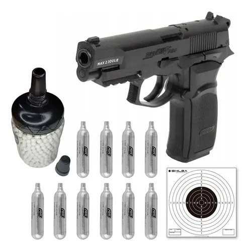 Pistola Aire Asg Airsoft Bersa Thunder 6mm + Balines + Co2 Negro 6 Mm
