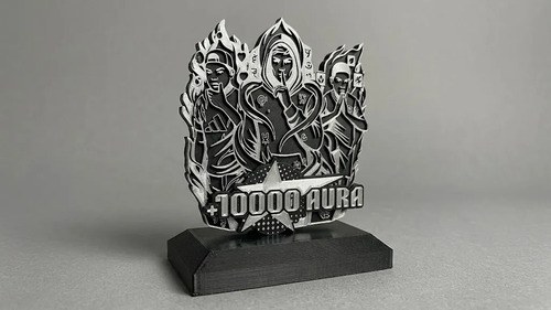 Trofeo Premio Farmear Aura 3d Negro Y Plateado - 4