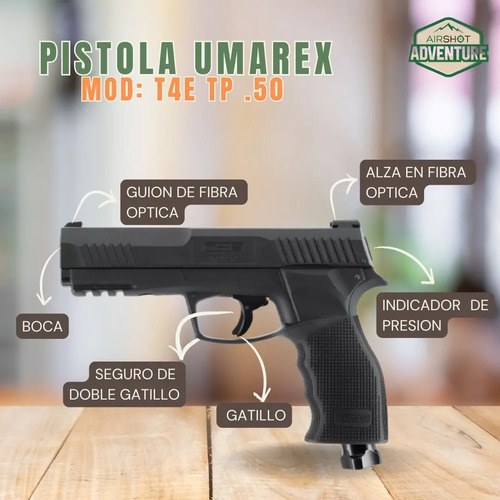 Pistola Disuasiva Umarex T4e Tp 50 Gen2 Defensa Personal Kit Negro 50 Mm - 2