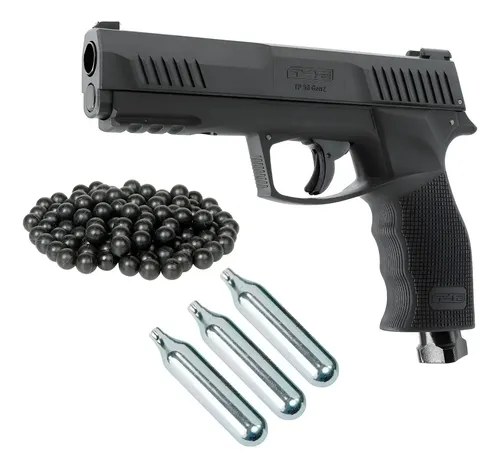 Pistola Tactical Umarex Co2 T4e Tp50 Disuasiva Cal .50 Kit Calibre 50 Mm Color Negro