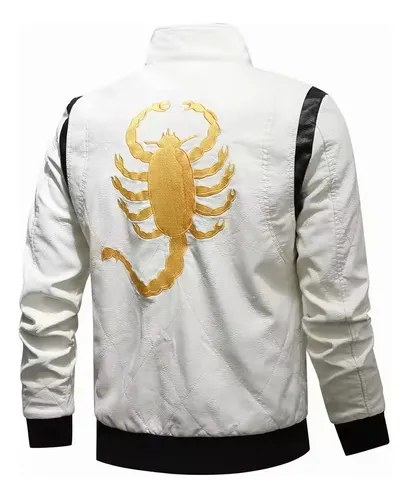 Campera Drive Ryan Gosling Escorpión Cuero Pu Blanca Xxl Blanco Xxl Matelaseado