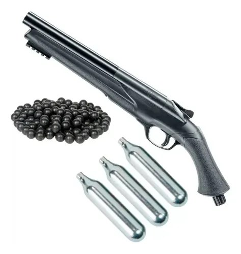 Escopeta Disuasiva Defensa Umarex T4e Ts .68 Postas De Goma Negro 1727.2 Mm