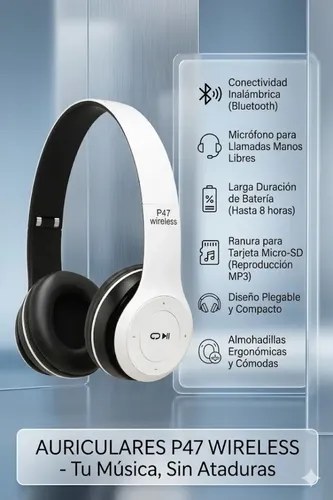 Auriculares Inalambricos P47 Rojo - 6