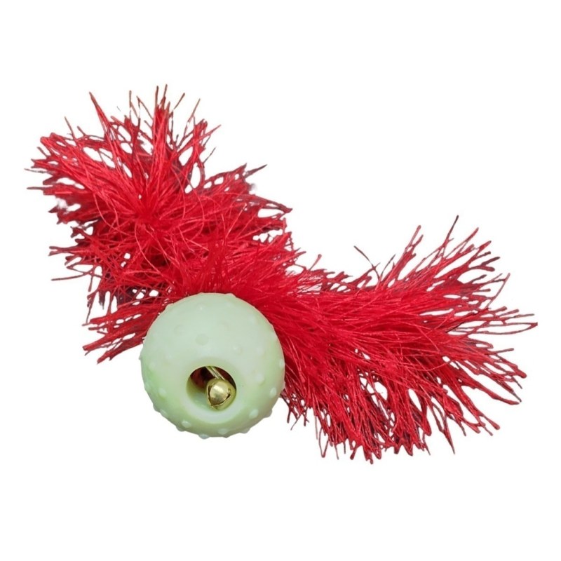 Combo de juguetes para gatos: pelota saltarina, pelota sonajero, pescadito rascador, pulpito de pelu - 8