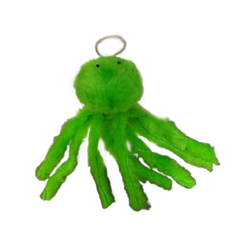 Combo de juguetes para gatos: pelota saltarina, pelota sonajero, pescadito rascador, pulpito de pelu - 10