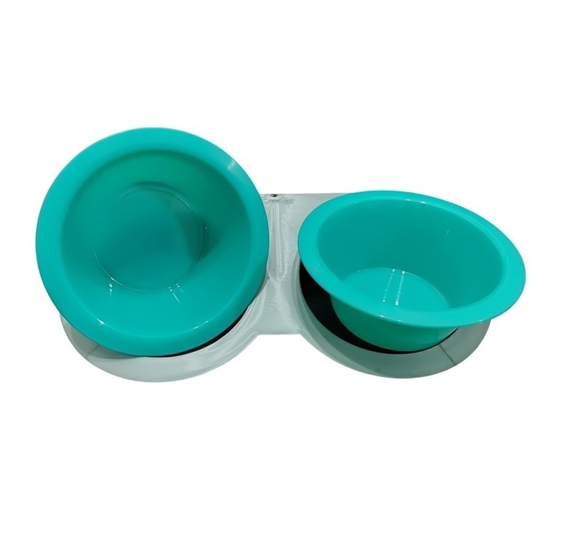 Comedero doble con soporte para amurar a la pared. Perros pequeños y gatos. - 9