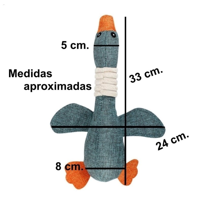 Juguete para perro mediano / grande. Oca de tela con chifle. - 4