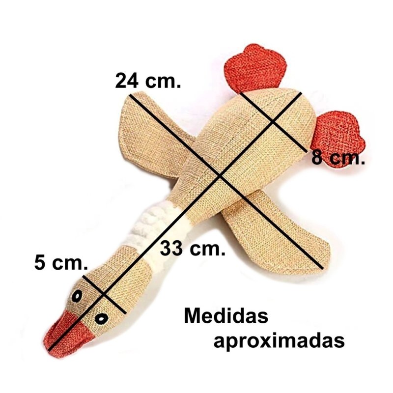 Juguete para perro mediano / grande. Oca de tela con chifle. - 7