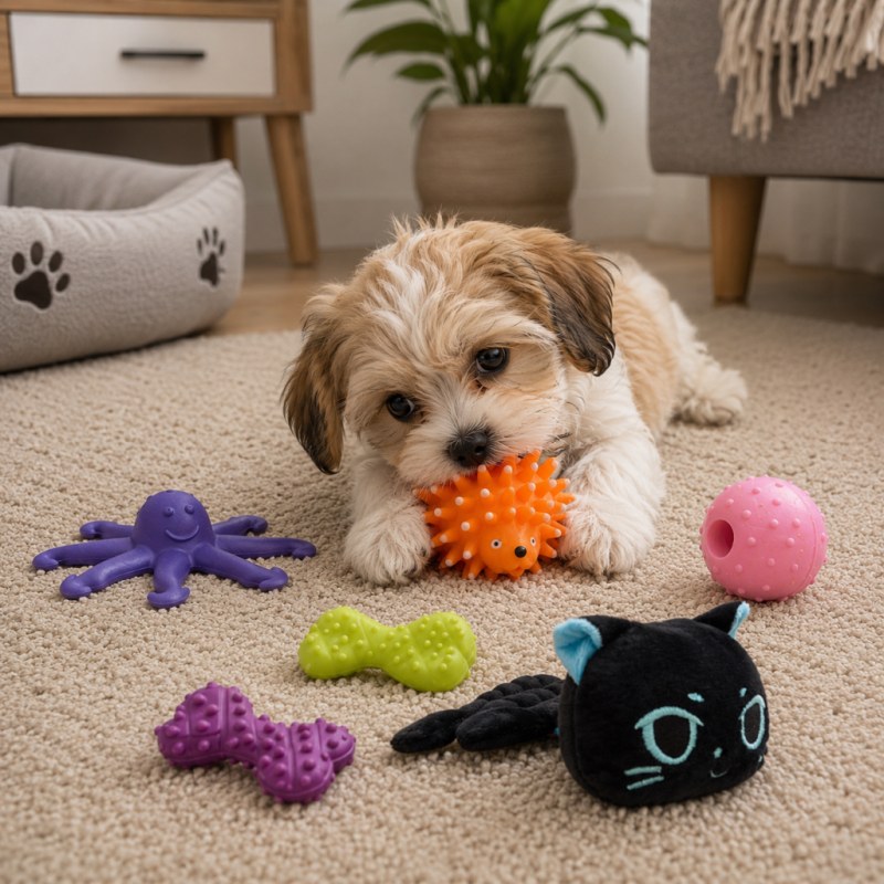 Set de 5 juguetes para perros de tamaño pequeño y cachorros
