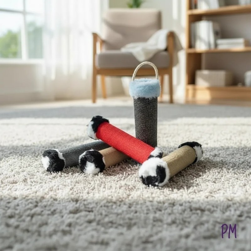 Set de juguetes para gatos: rascador, giroscopo, hámster a cuerda, pelota sonajero - 2