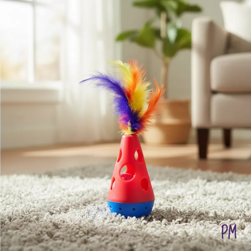 Set de juguetes para gatos: rascador, giroscopo, hámster a cuerda, pelota sonajero - 3