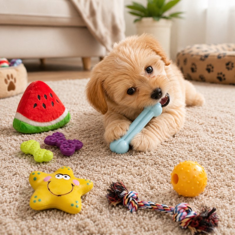 Set de juguetes para perros de tamaño pequeño y cachorros.