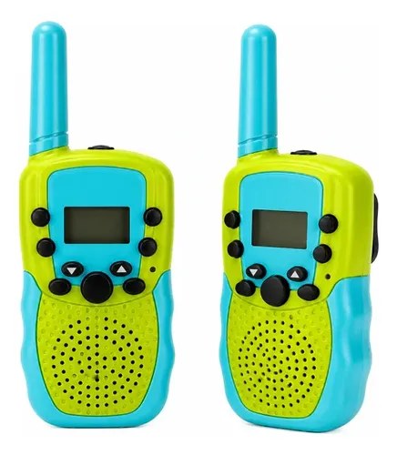 Handy Walkie Talkie Infantil X 2 Con Linterna Verde Y Celeste