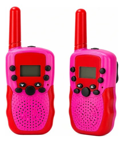 Handy Walkie Talkie Infantil X 2 Con Linterna Rosa Y Rojo