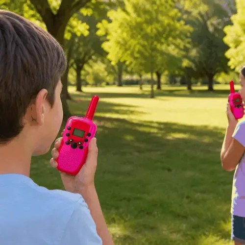 Handy Walkie Talkie Infantil X 2 Con Linterna Rosa Y Rojo - 4