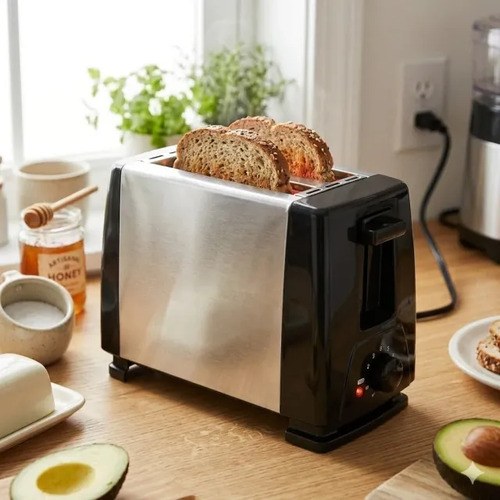 Tostadora 650w Plateado Y Negro - 2