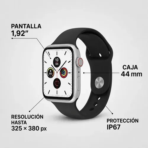 Smartwatch T900 Pro Max Serie 8 Plateado Plateado Sport Negro - 2