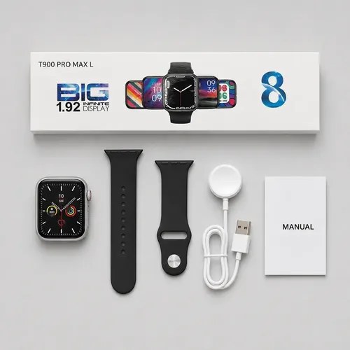 Smartwatch T900 Pro Max Serie 8 Plateado Plateado Sport Negro - 5
