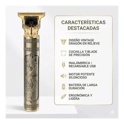 Cortadora De Pelo Patillera Metal Dorado - 3