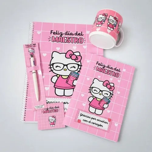 Kit Regalo Día Del Maestro Cuaderno Lapicera Anotador Kity - 3