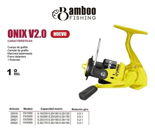 Reel Bamboo Onix 1000 V2.0 Grafito Freno Delantero Variada - 3