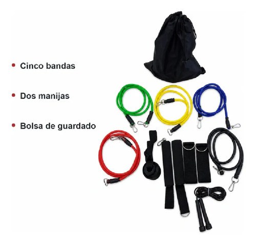 Kit De Gimnasio Amarillo/azul/negro/rojo/verde - 3