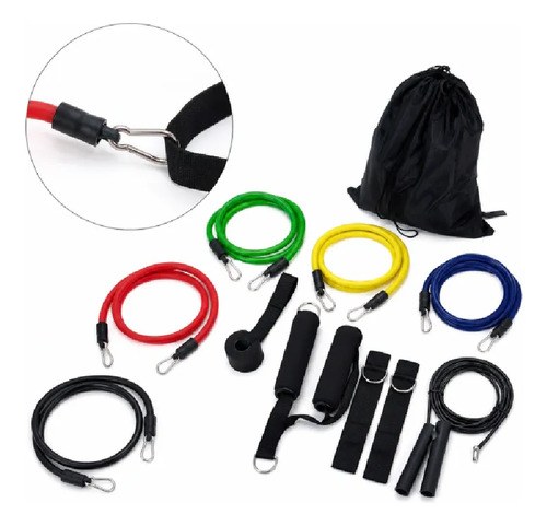 Kit De Gimnasio Amarillo/azul/negro/rojo/verde - 4