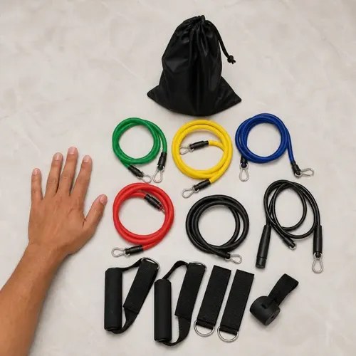 Kit De Gimnasio Amarillo/azul/negro/rojo/verde - 5