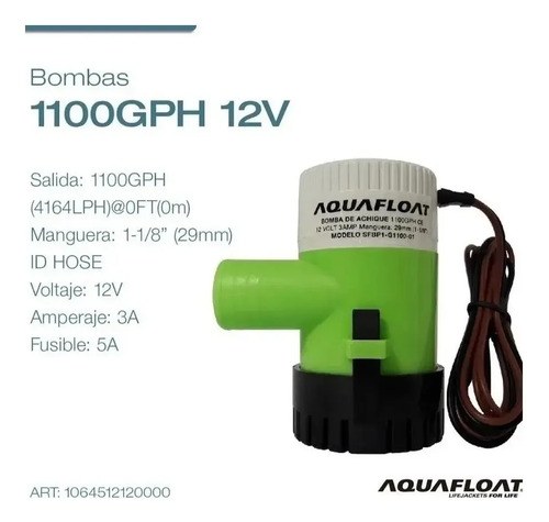 Bomba De Achique Eléctrica 1100 Gph 12v Aquafloat - Nautica - 5