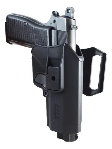Funda Pistolera Táctica Nivel 2 Pistola Browning Hi Power 9 Diestro Negro