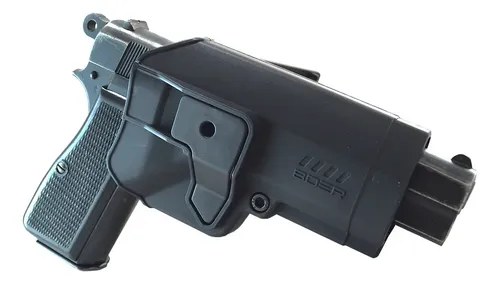 Funda Pistolera Táctica Nivel 2 Pistola Browning Hi Power 9 Color Negro Orientación De La Mano Diest - 2