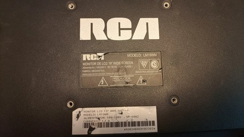 Monitor Rca 19 Lcd Wide Screen (para Repuestos) Negro - 7