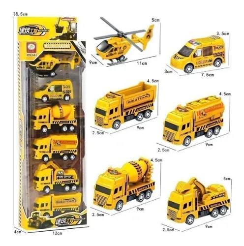 Set 5 Autos + Helicoptero Servicios Blanco/verde - 2