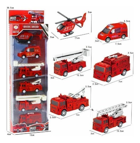Set 5 Autos + Helicoptero Servicios Blanco/verde - 3