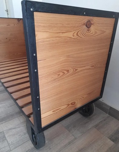 Sillon/camastro Pinotea Y Hierro Int/ext Con Ruedas Madera - 7
