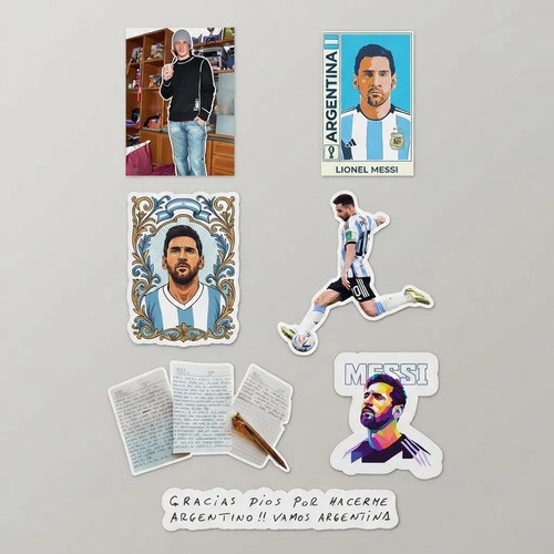 Stickers Messi Carta Despedida Resistentes Al Agua - 4