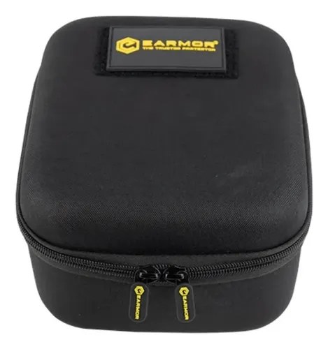 Estuche Semirrígido Earmor Para Protector Auditivo Y Visual Negro