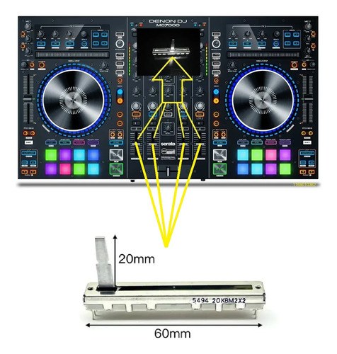 Denon Mc7000 Potenciometro Fader Volumen De Canal X2unidades - 2