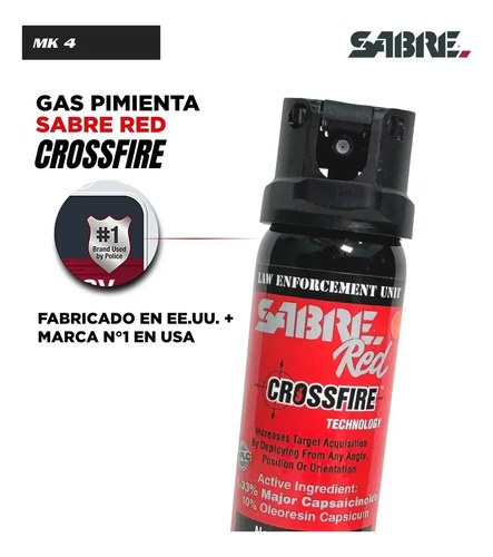 Gas Pimienta Sabre Red Crossfire Mk4 Policial Defensa - 3