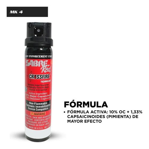 Gas Pimienta Sabre Red Crossfire Mk4 Policial Defensa - 6