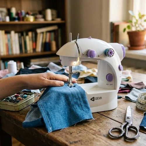 Maquina De Coser Chica Con Pedal Blanco - 2