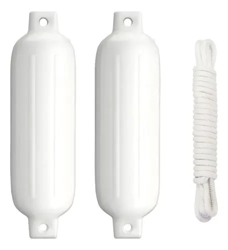 Defensa Nautica Importada Mediana 49x20cm X2u Lanchas Barcos Blanco