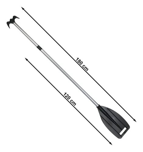 Pala Bichero Remo Extensible Aluminio Flotante Lancha Bote Negro - 4