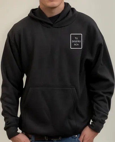Buzo Canguro Frisa Estampa Tu Logo Frente R1 Personalizado