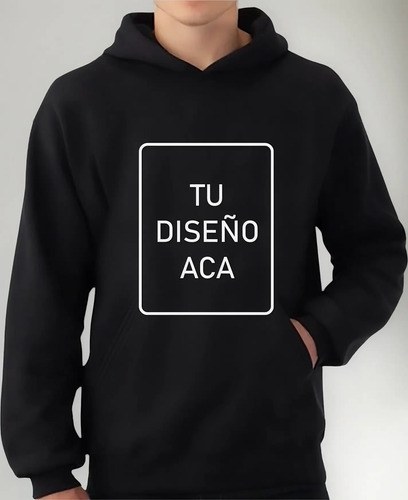 Buzo Canguro Frisa Estampa Tu Logo Frente R2 Personalizado