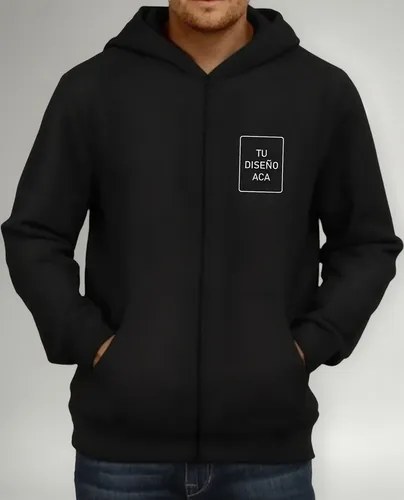Campera Frisa Con Tu Logo/diseño Frente Y Espalda Premium