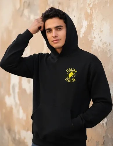 Buzo Italian Stallion Rocky Frizado Premium M Negro Lisa