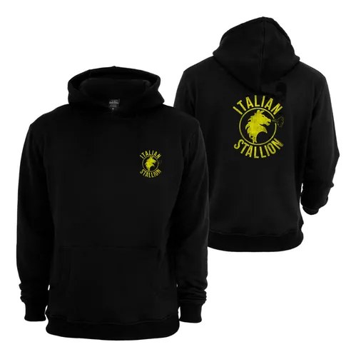 Buzo Italian Stallion Rocky Frizado Premium Xxl Negro Lisa - 2