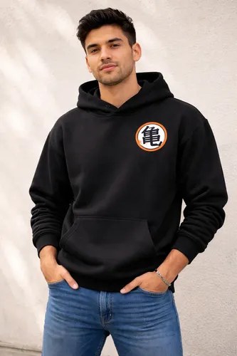 Buzo Dragon Ball Goku Kanji Black Frizado Premium M Negro Lisa